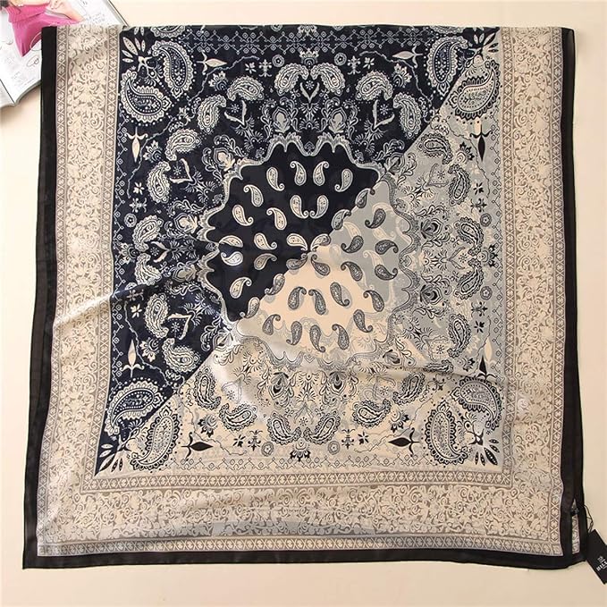 Fashion Scarves Scarf 100% Silk Feeling Scarf Silk Like Scarves Long - Image 3