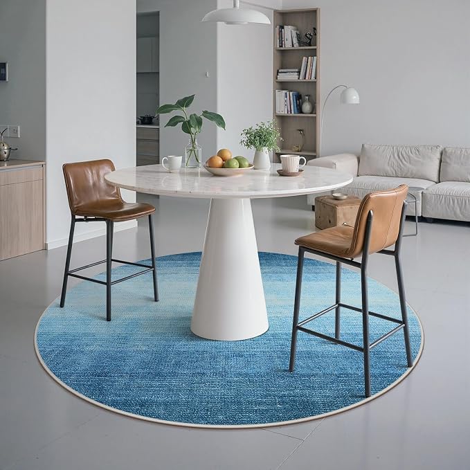 Wonnitar Modern Ombre Washable Round Rugs 5ft, Soft Circle Bedroom Area Rug - Image 4