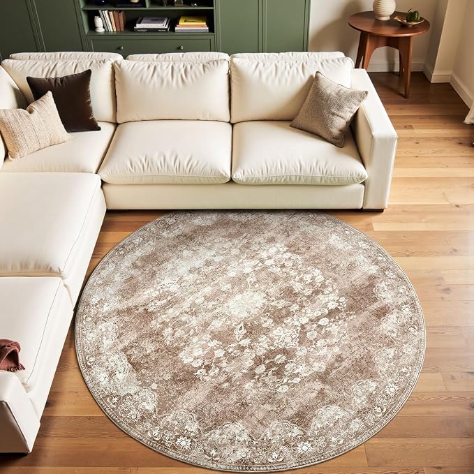 jinchan Round Rug 6ft Area Rug by JINCHAN