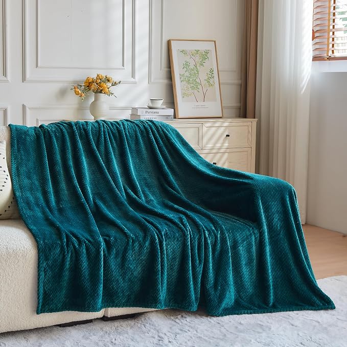 NEWCOSPLAY Super Soft Throw Blanket Dark Teal Premium Silky Flannel Fleece - Image 7