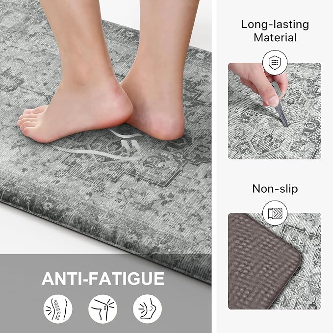 GENIMO Kitchen Mats for Floor 2PCs, Washable Anti Fatigue Mat for Cushioned - Image 4
