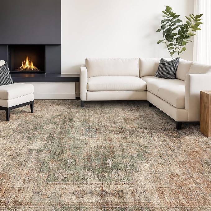 Vintage Dark 6x9 Living Room Rug - Image 3