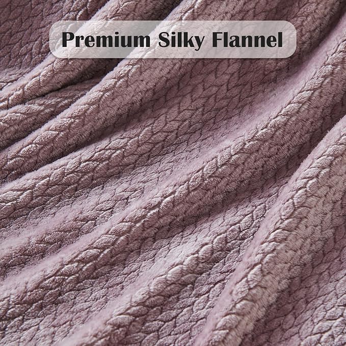 NEWCOSPLAY Super Soft Twin Blanket Light Purple Premium Silky Flannel Fleece - Image 5