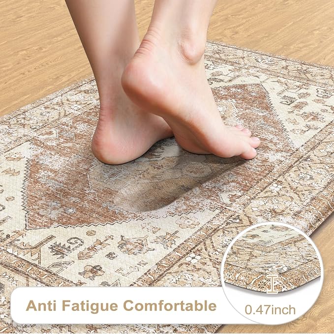 KIMODE Farmhouse Kitchen Mats, Anti Fatigue Kitchen Rugs Sets of 2, Non Slip - Image 2