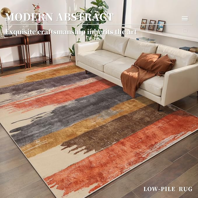 Ciicool Abstract Area Rug Indoor, 3x5 Washable Entryway Rug, Modern Soft Throw - Image 2