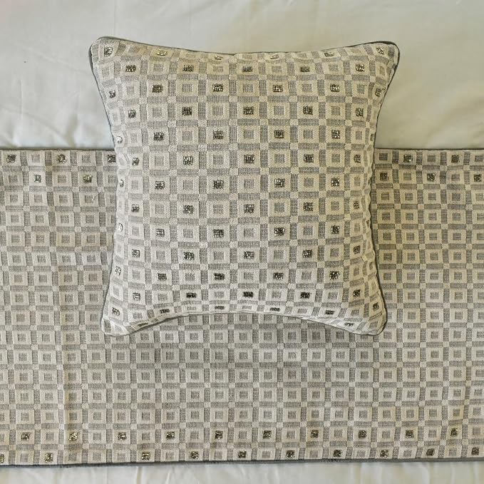 The HomeCentric King/Queen/Twin Grey Designer CA King 86"x18" Bed Runner - Image 3