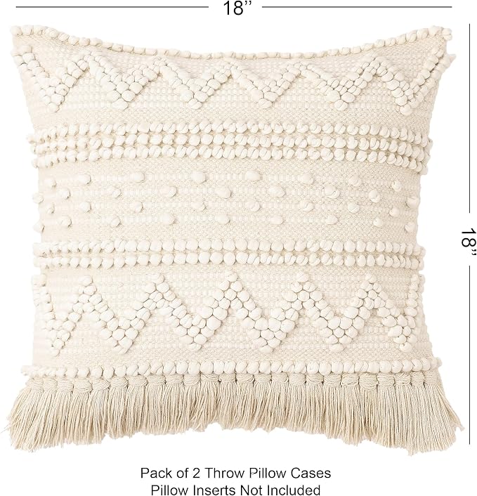 REDEARTH · Boho Textured Throw Pillow Cushion Covers - Image 2