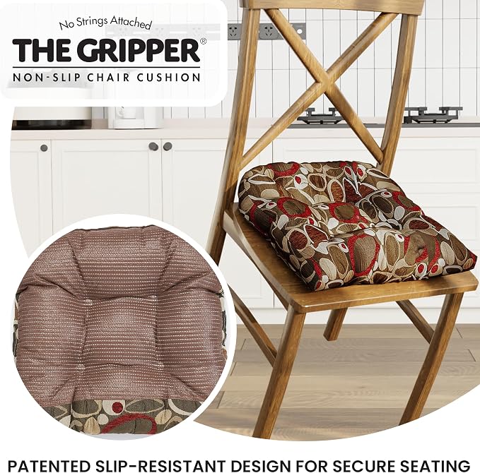 Klear Vu Gripper Overstuffed Universal Non-Slip Dining Chair Cushions - Image 5