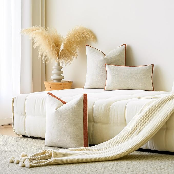 a moment Loop Yarn Linen-Like Pillow Cover Natural Soft Decorative Throw Pillow - Image 5