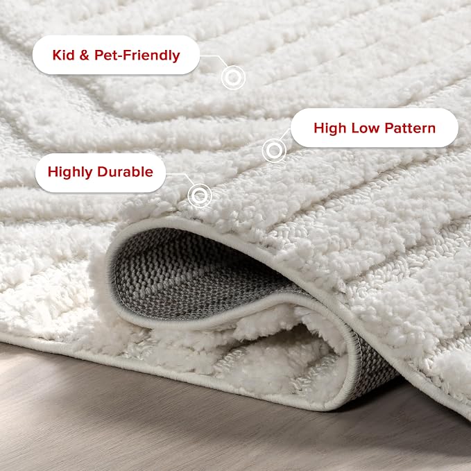 Nuloom Risette Ivory, Soft and Textured, High Traffic, Stain Resistant - Image 3