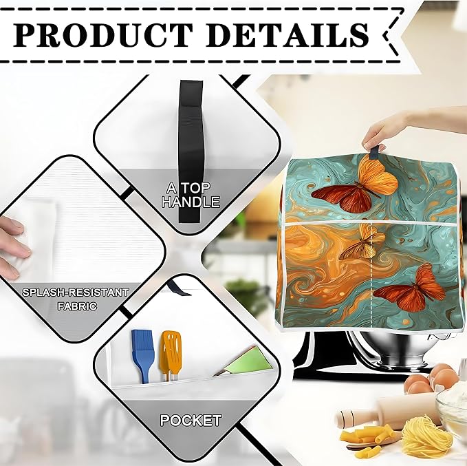 Mixer Dust Cover for 6-8 Qt Stand Mixer, Cloth Cover - Image 3