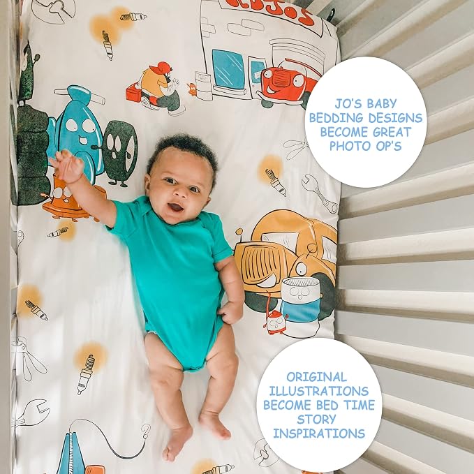 JumpOff Jo - Fitted Crib Sheet, Super Soft 100% Cotton Sheet - Image 3