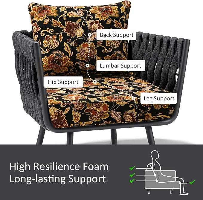 Outdoor Patio Chair Cushions Set, Water-Repellent, Fade Resistant, Deep Seat - Image 4