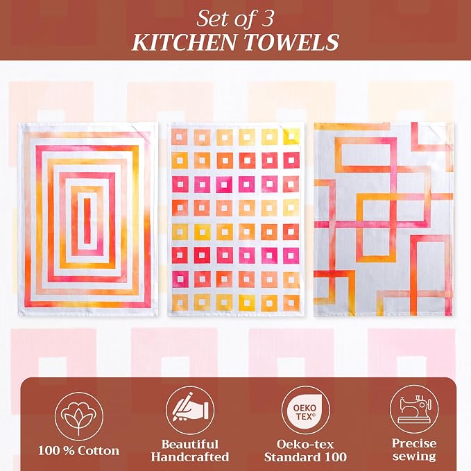 Maison d' Hermine Kitchen Towels Set of 3 100% Cotton 27.50" x 20" Reusable - Image 2
