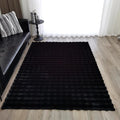 GLORY RUGS Area Rugs Bubble Soft Faux Rabbit Fur Rug 5x7 Polar Black Plush by GLORYRUGS