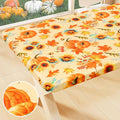Smiry Plastic Thanksgiving Tablecloth, Sunflower & Pumpkin Waterproof Elastic by Smiry