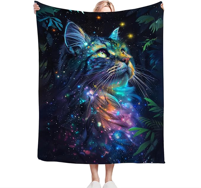 Fantasy Cat Blanket Cat Throw Blanket Cat Gifts and Decor Cat Blanket - Image 3