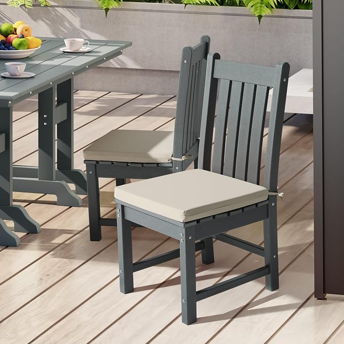 WestinTrends Solace Outdoor Patio Kitchen Dining Chair Square Seat Cushions Set - Image 2