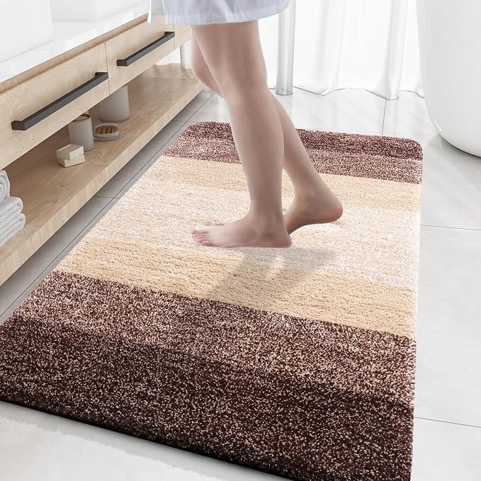 OLANLY Bathroom Rug Mat 59x35, Extra Soft and Absorbent Microfiber Bath Rugs by OLANLY