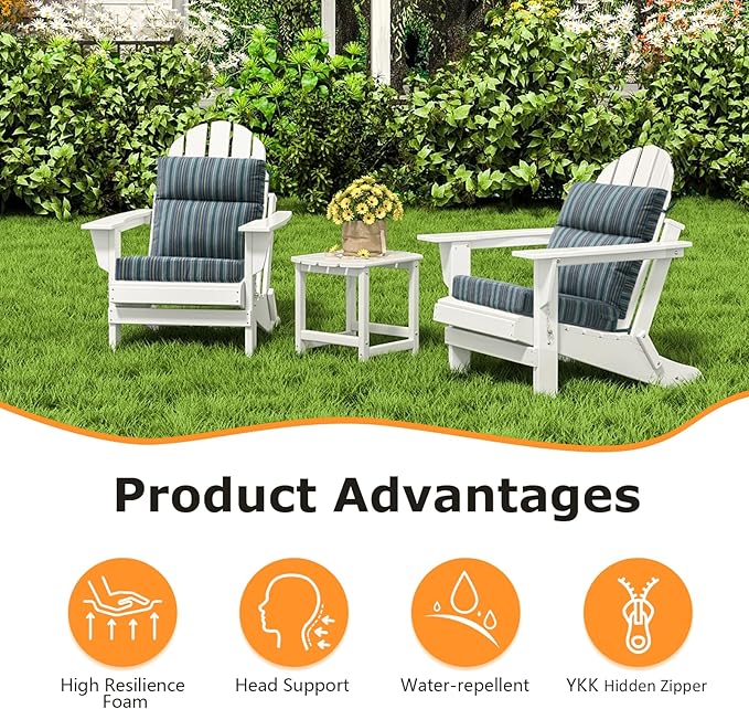 Sunbrella Outdoor High Back Chair Cushion Seat Pads, 44 x 21 Inch - Image 3