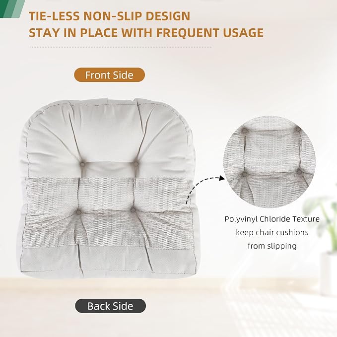 RACE LEAF 17" x 17" Patio Chair Cushions Beige - Image 4