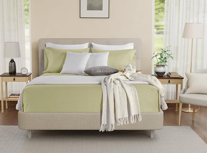 100% Cotton Bed Sheets Queen Size Bed Set, 800 Thread Count Deep Pocket Queen - Image 2