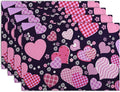 Pink Love Hearts Valentine's Day Placemats Set of 4 Seasonal Valentines by Wnoesat