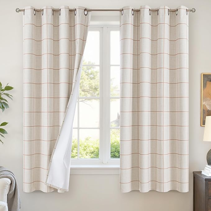 Linen Blackout Curtains for Bedroom by Lajode