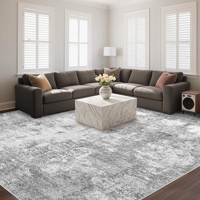 Washable 10X14 Area Rug: Modern Abstract Soft Non-Slip Indoor Rugs - Image 8