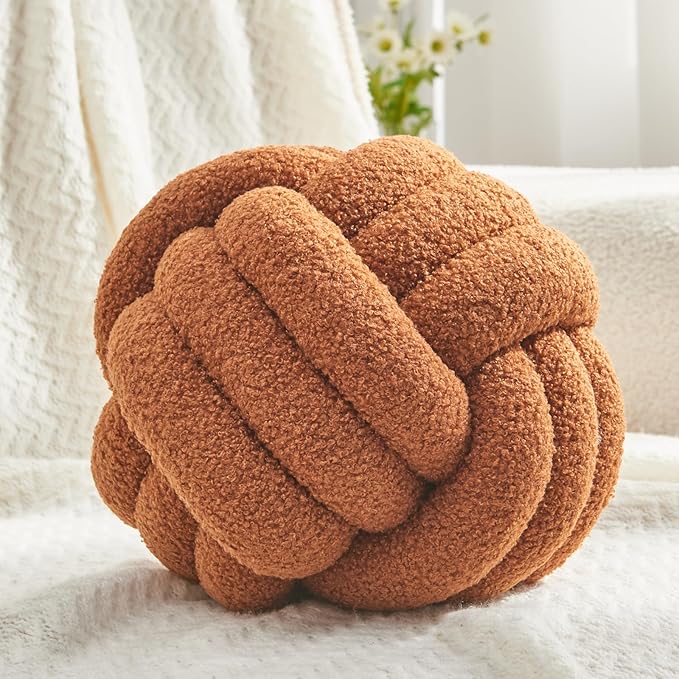 Petrella Knot Pillow Ball Round Throw Pillows Home Decor Cushion Decorative by Petrellatoy