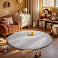 Ophanie Round Rug 6Ft White Circle Area Rug, Aesthetic Room Decor, Fluffy Fuzzy by Ophanie