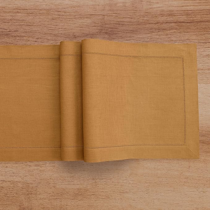 Solino Home Linen Brown Sugar Table Runner 144 Inches Long - Image 9