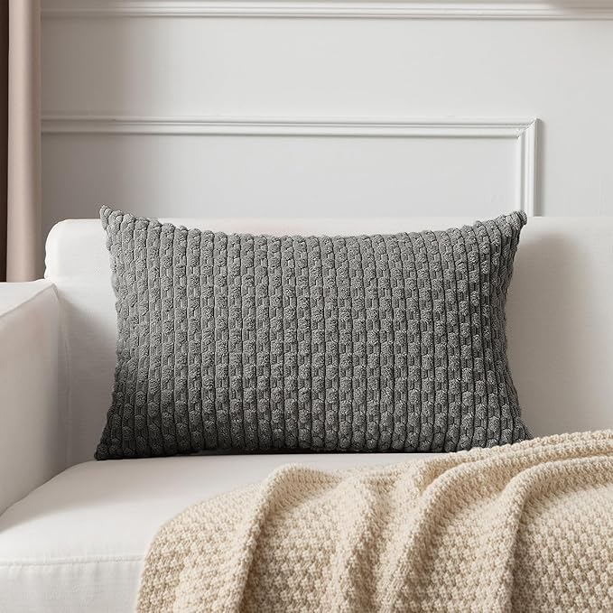 Kevin Textile 12x24 Inch Pillow Cover 1 Pack Boho Decorative Soft Striped by KevinTextile