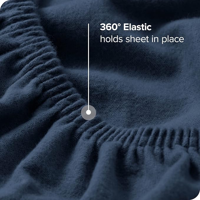 Bare Home Flannel Fitted Bottom Sheet 100% Cotton, Velvety Soft Heavyweight - Image 4