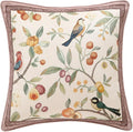 Square Pink Farmhouse Throw Pillow Covers, Birds and Flowers Pattern Cozy by bilingaier