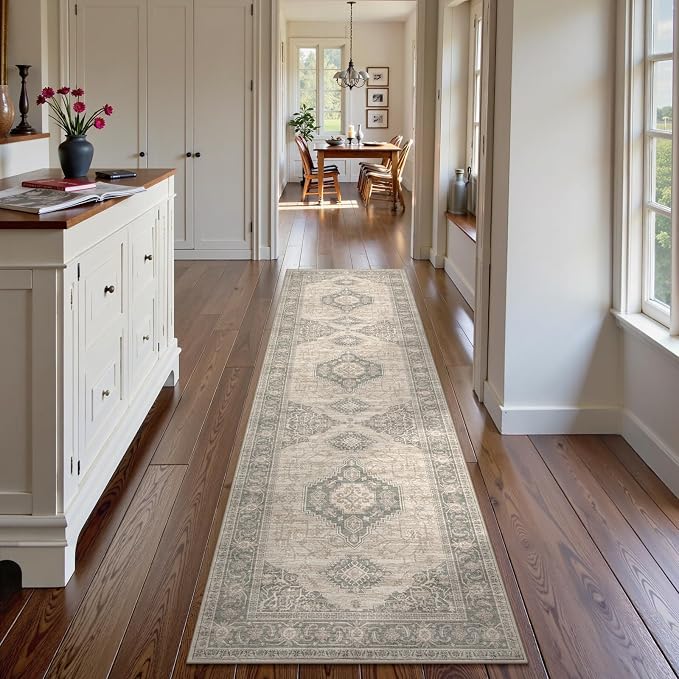 Lahome Oriental Washable Rug Runner, 2x8 Ultra-Thin Hallway Runner Rug - Image 4
