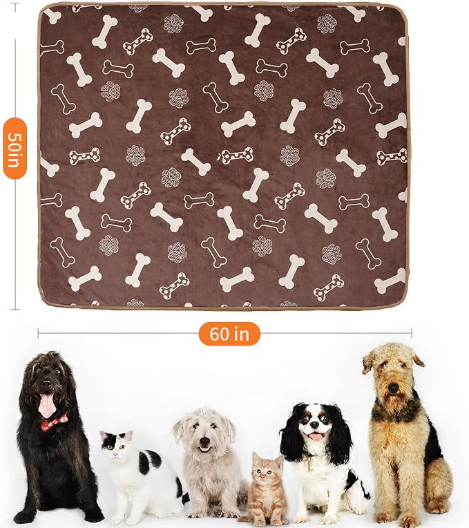 Waterproof Dog Blankets Pet Blanket 50"x60", Soft Fluffy Sofa Car Bed Protector - Image 2