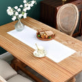 NEWISHER Farmhouse Rustic Table Runner Solid White Rectangular Table Runners by Newisher