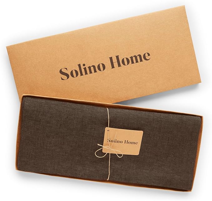 Solino Home Linen Chambray Brown Table Runner 144 Inches Long - Image 5