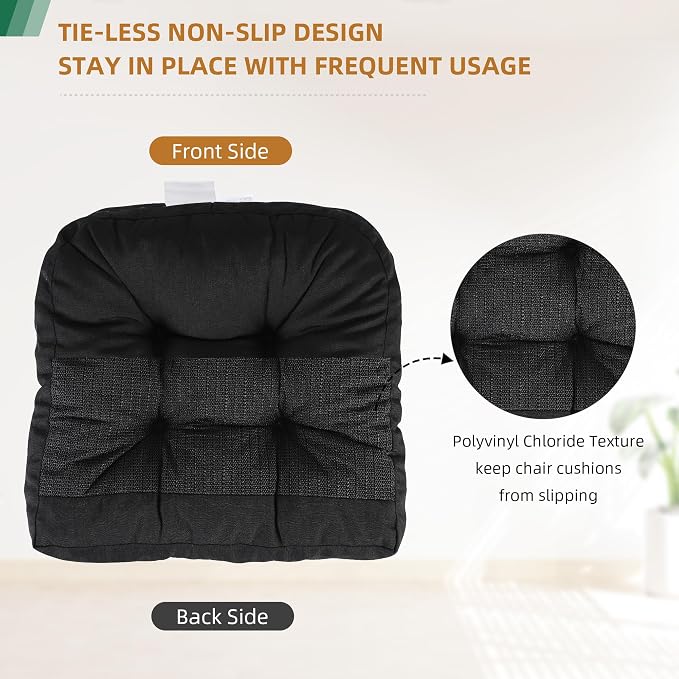 RACE LEAF Patio Chair Cushions 17x17 Inch 4 Pack, Memory Foam Outdoor Cushions - Image 4