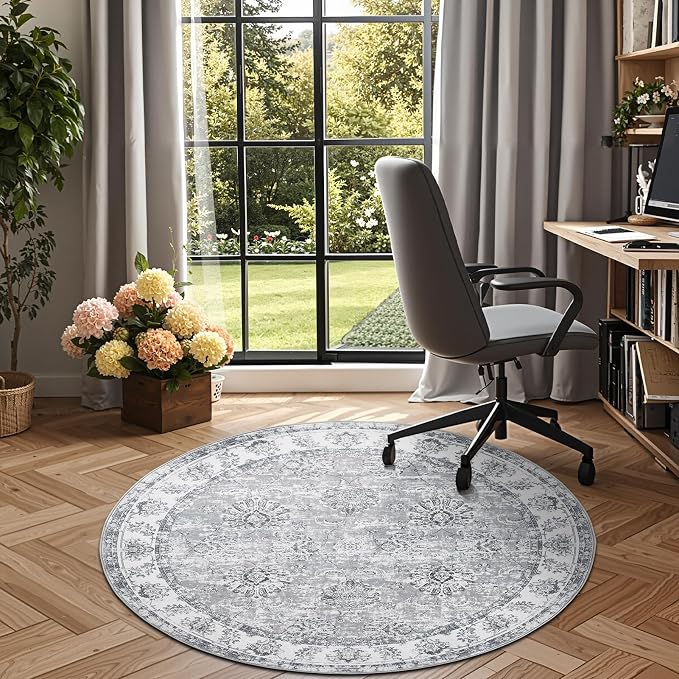 jinchan Fiora Round Rug 5ft Area Rug - Image 3