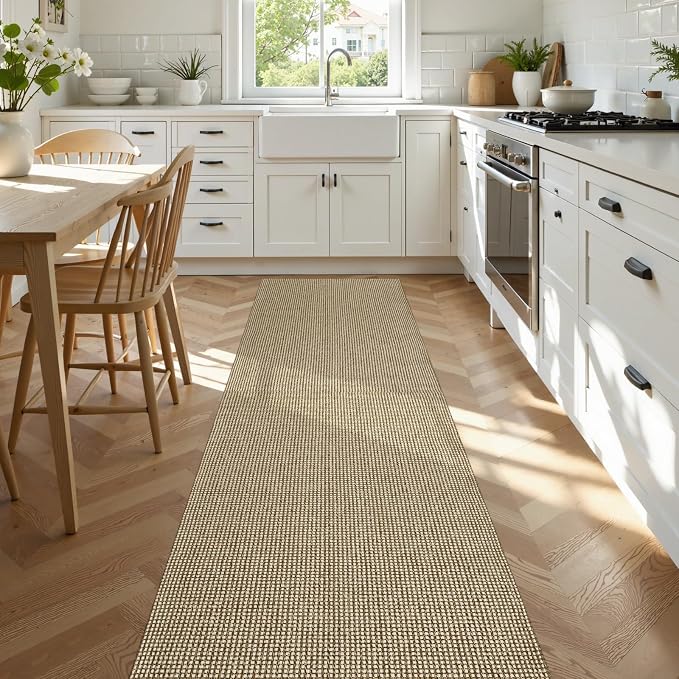 Uphome Kitchen Runner Rug, Low Pile Woven Cotton Modern Carpet Runners - Image 6