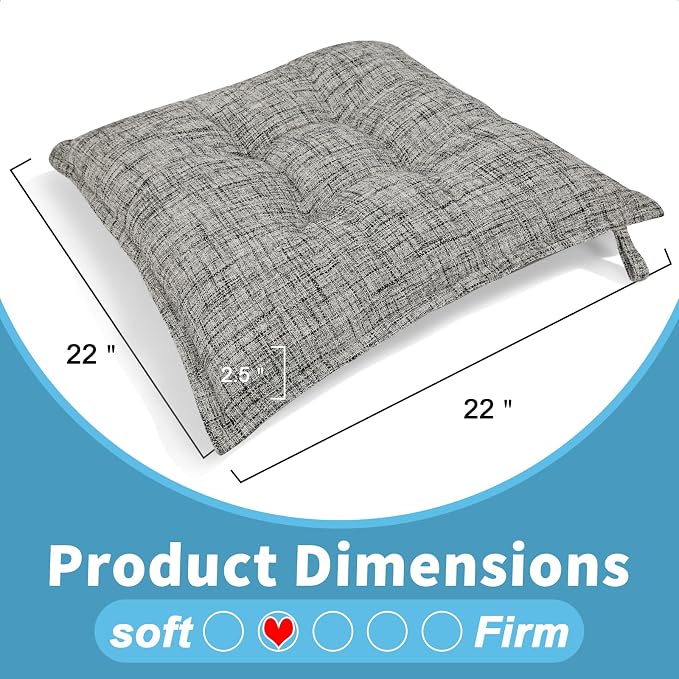 SINSOSSO Large Floor Pillows 22", Thickened Bite-Size Memory Foam Square - Image 2