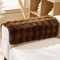 Faux Fur Armrest Cover Backrest Cover Fuzzy Plush Thick Bubble Sofa Cover by Huierxun