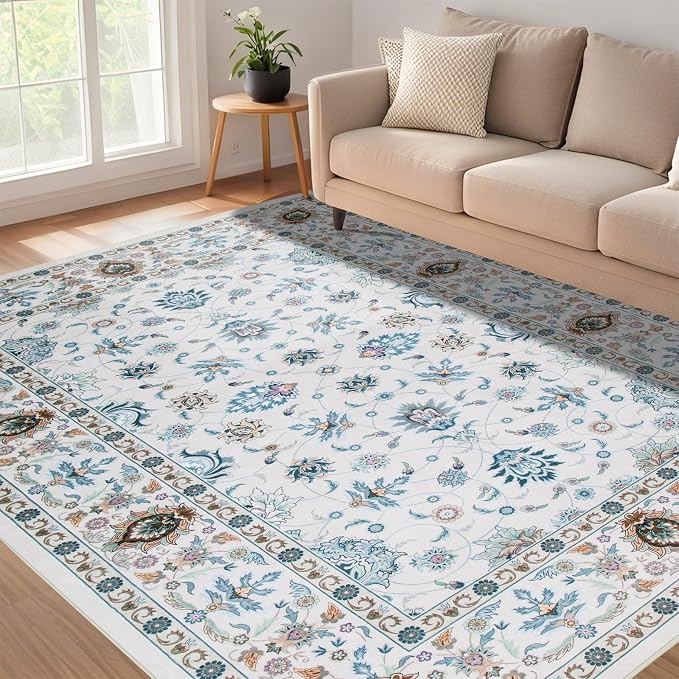 WILLSUN Washable Area Rugs, 6x9 Non-Slip Boho Large Area Rugs - Image 2