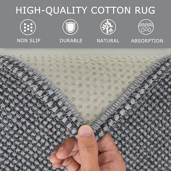 KOZYFLY Washable Area Rug 5x7 ft Rubber Backed Non Slip Rugs - Image 6