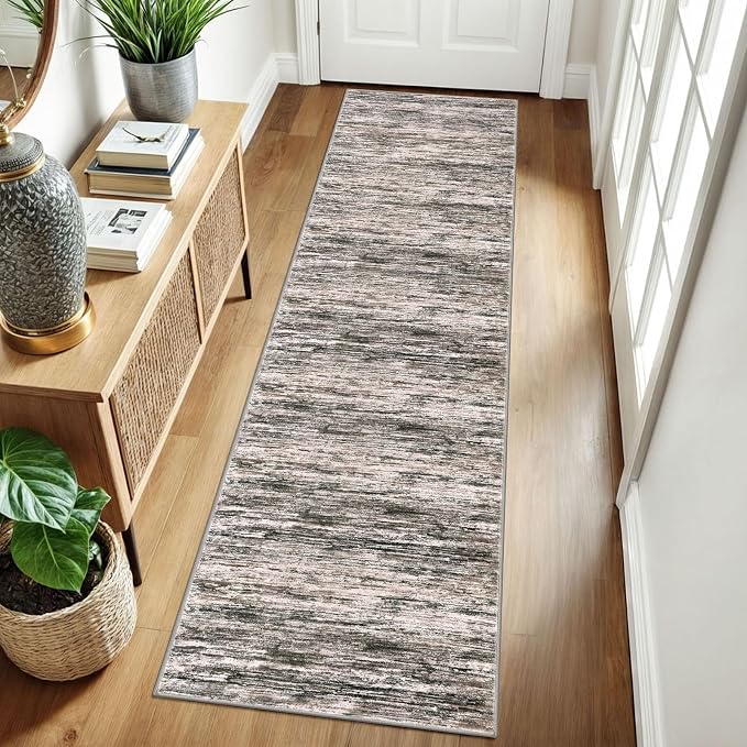 2x8 Modern Abstract Runner Rug for Hallways, Non-Shedding Washable Rug for - Image 3