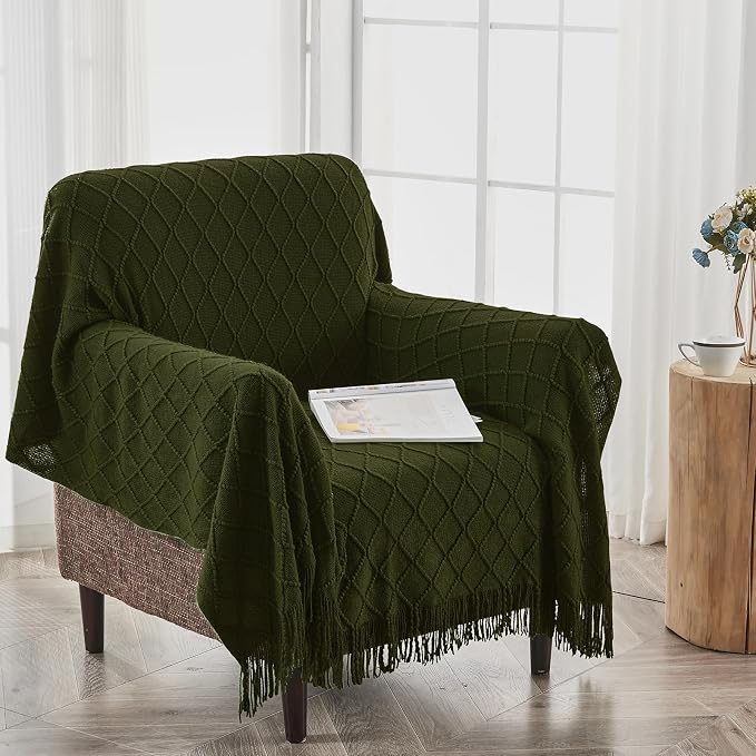 inhand Knitted Throw Blankets for Couch and Bed, Soft Cozy Knit Blanket - Image 4