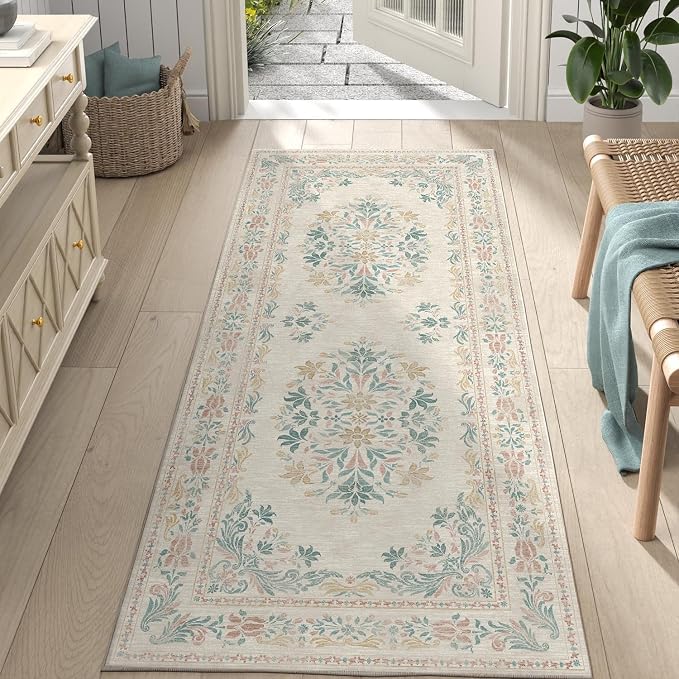 jinchan Vintage Floral Runner Rug 2x5 by JINCHAN