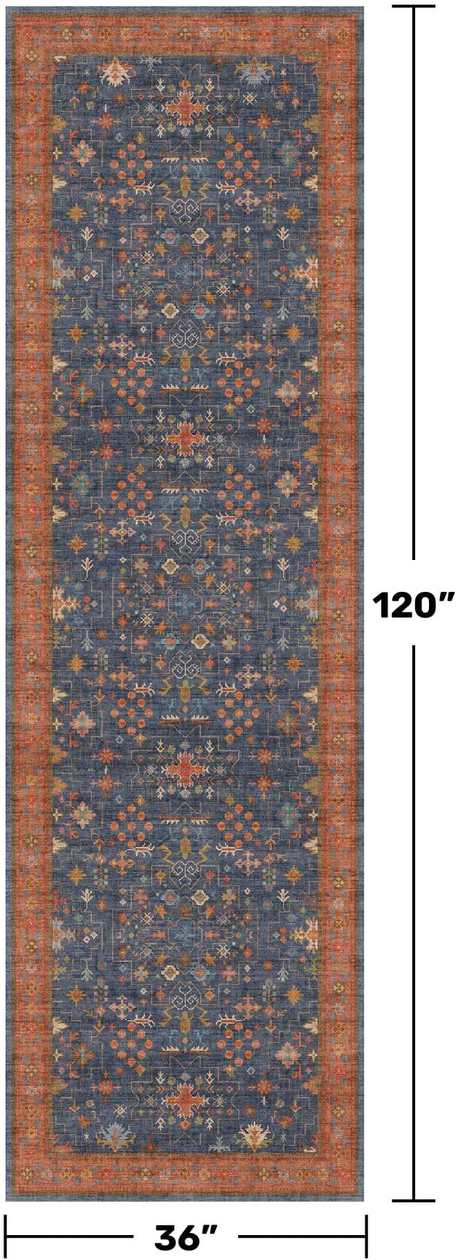 Washable 10 ft Long Runner for Kitchen Floor - Image 2